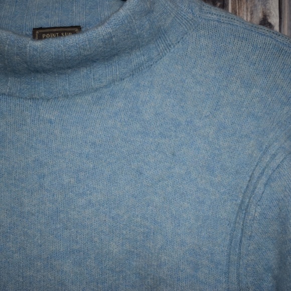 Point Sur J. Crew Mockneck Heather Blue Sweater XL - Picture 3 of 7